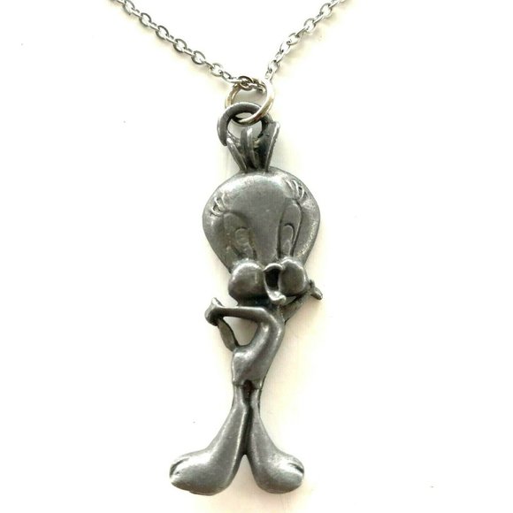 Vintage Tweety Bird Pendant 20" Stainless Steel Chain Warner Bros. Looney Tunes - Picture 1 of 12